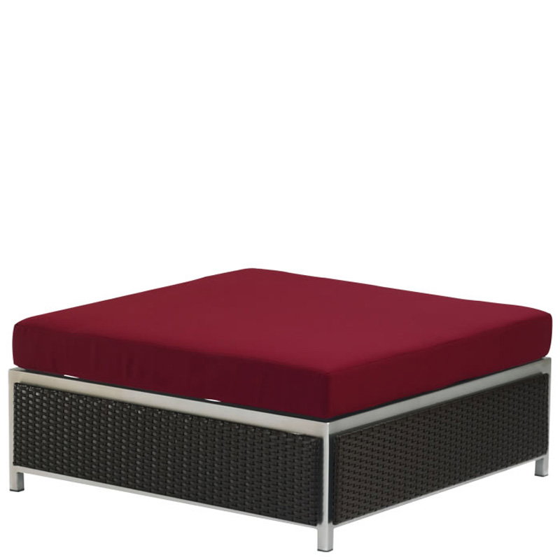 Tropitone 510717SO Cabana Club Stainless Steel Woven Cabana Club Woven Square Ottoman