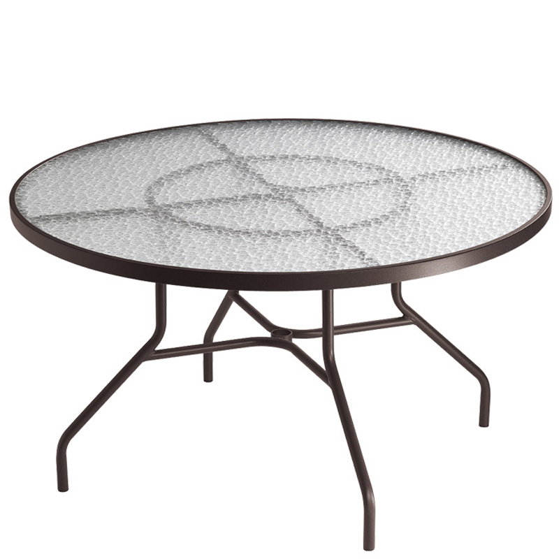 Tropitone 647N Acrylic and Glass Tables 48 inch Round Dining Umbrella Table Tropitone 647N Acrylic and Glass Tables 48 inch Round Dining Umbrella Table
