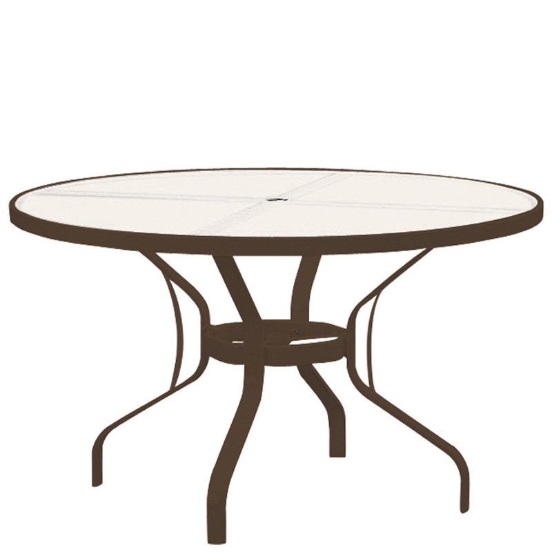Tropitone 500048 Acrylic and Glass Tables 48 inch Round Dining Table, KD
