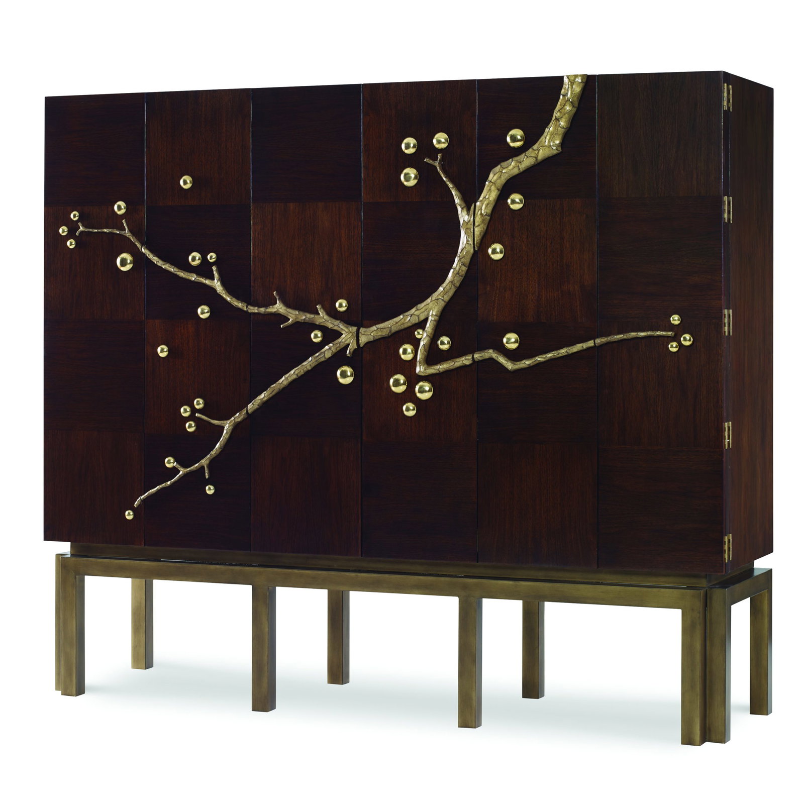 Ambella Home 06809-890-166 Cherry Blossom Cabinet Walnut