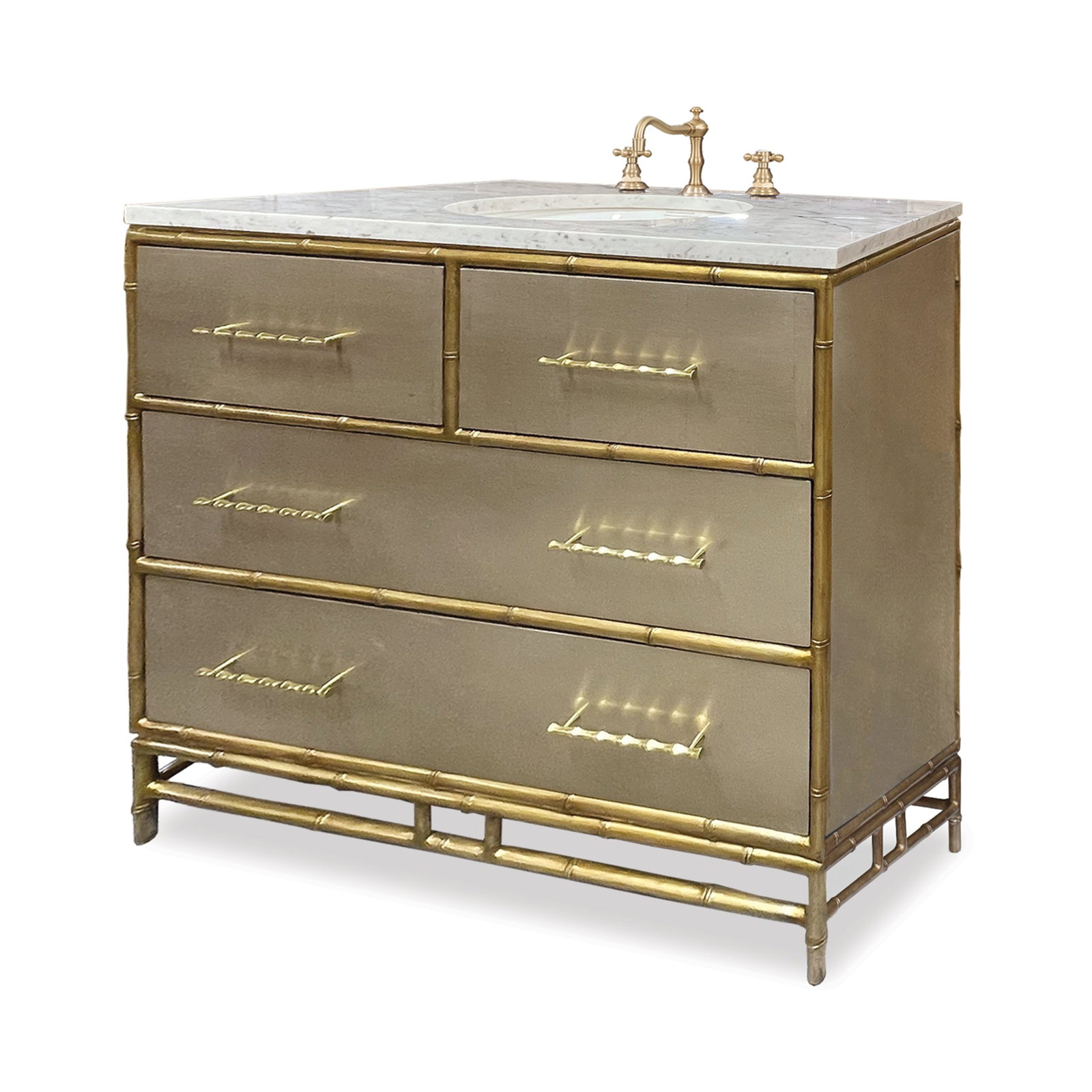 Ambella Home 09175-110-334 Chinoiserie Sink Chest French Gold