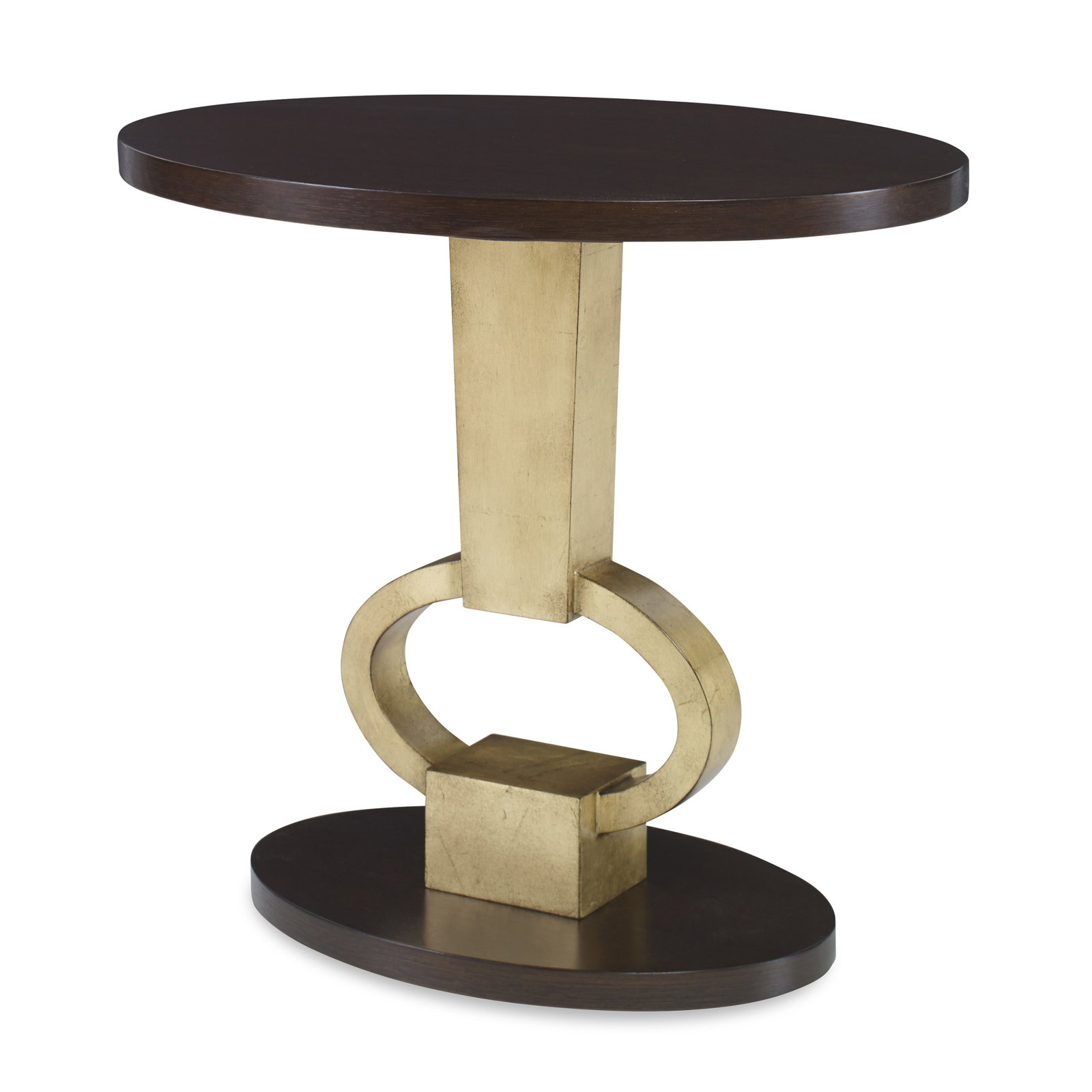 Ambella Home 09216-900-001 Vision Accent Table Walnut / Gold Leaf