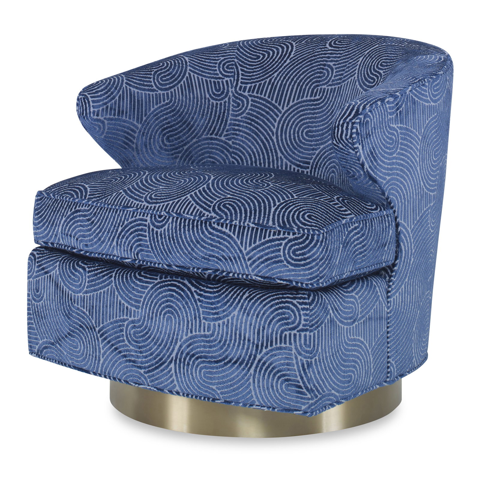 Ambella Home 276-00 Scoop Swivel Chair Brass Base