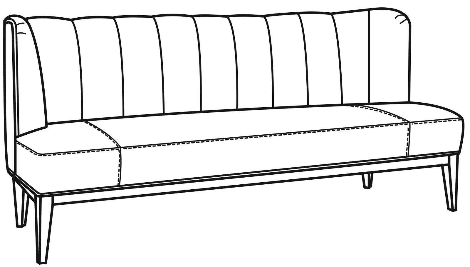 CR Laine L1880-54 Oslo Leather Sofa Banquette