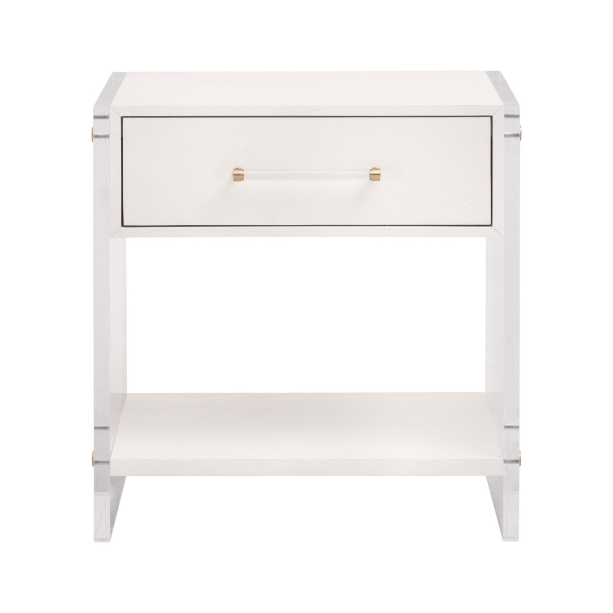 Essentials For Living 6160.PRL-SHG/BBRS Sonia Shagreen 1-Drawer Nightstand Brass Essentials For Living 6160.PRL-SHG/BBRS Sonia Shagreen 1-Drawer Nightstand Brass