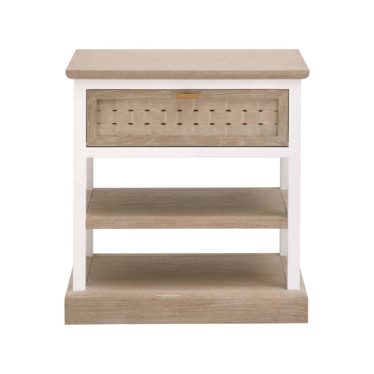 Essentials For Living 8081-1.SGRY-OAK/WPO Weave 1-Drawer Side Table