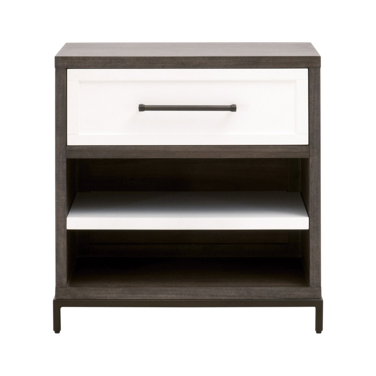 Essentials For Living 6139.BBRN/WHT-AB WRENN 1-Drawer Nightstand