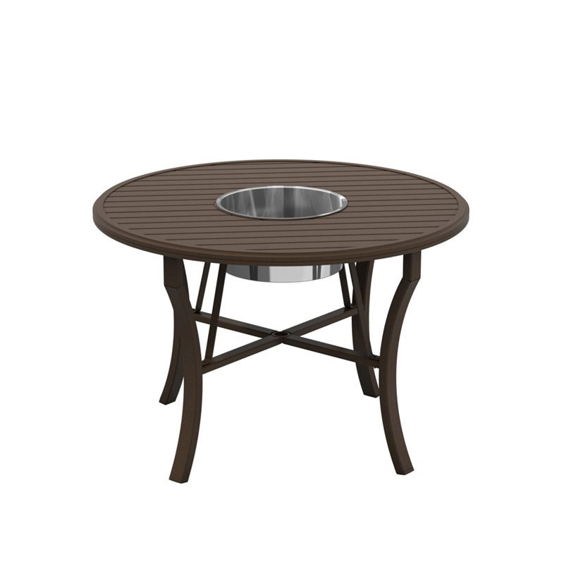 Tropitone 401154BRBK-34 Fire Round Banchetto 54 inch Counter Height Beverage Bucket Table