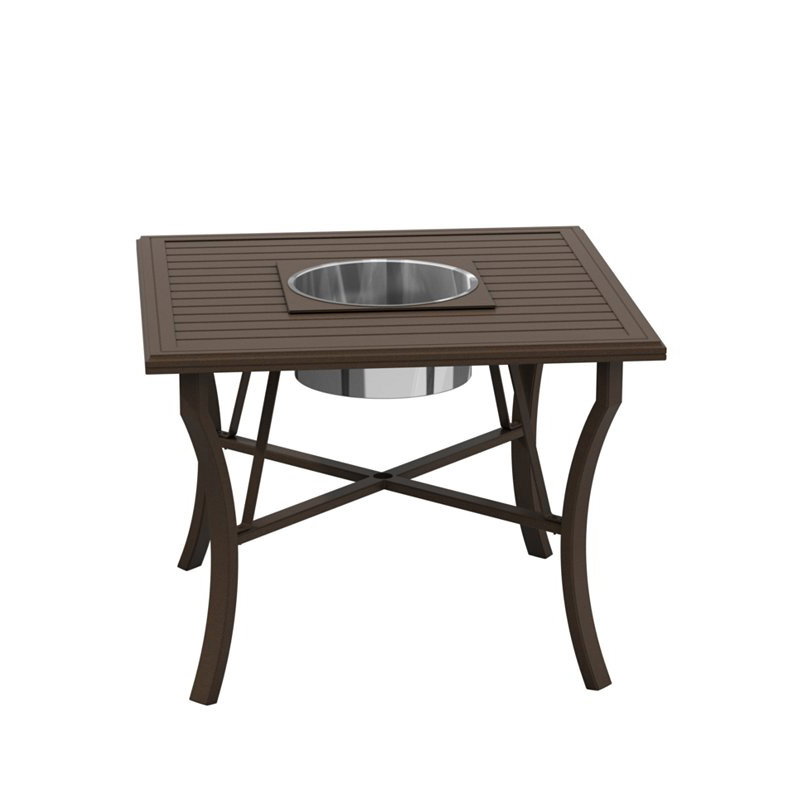 Tropitone 401158BRBK-34 Fire Square Banchetto 48 inch Counter Height Beverage Bucket Table