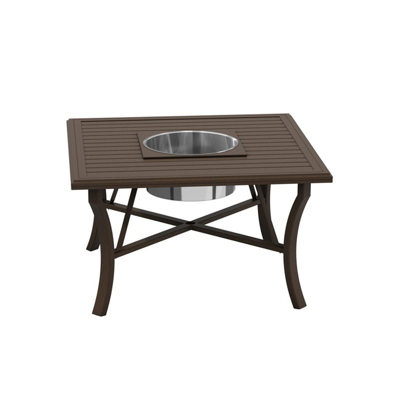 Tropitone 401158BRBK Fire Square Banchetto 48 inch Dining Height Beverage Bucket Table Tropitone 401158BRBK Fire Square Banchetto 48 inch Dining Height Beverage Bucket Table