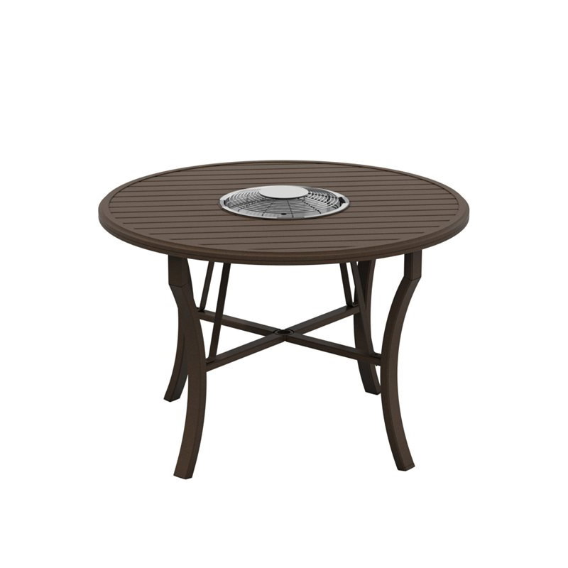 Tropitone 401154FTCH-34 Fire Round Banchetto 54 inch Counter Height Charcoal Table