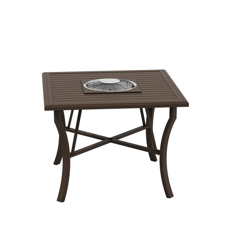 Tropitone 401158FTCH-34 Fire Square Banchetto 48 inch Counter Height Charcoal Table