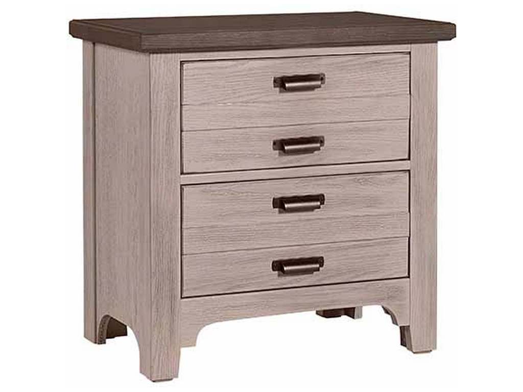 Vaughan Bassett 741-227 Bungalow Home Night Stand 2 Drawer Dover Grey Two Tone