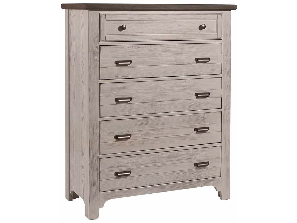 Vaughan Bassett 741-115 Bungalow Home Chest 5 Drawer Dover Grey Two Tone