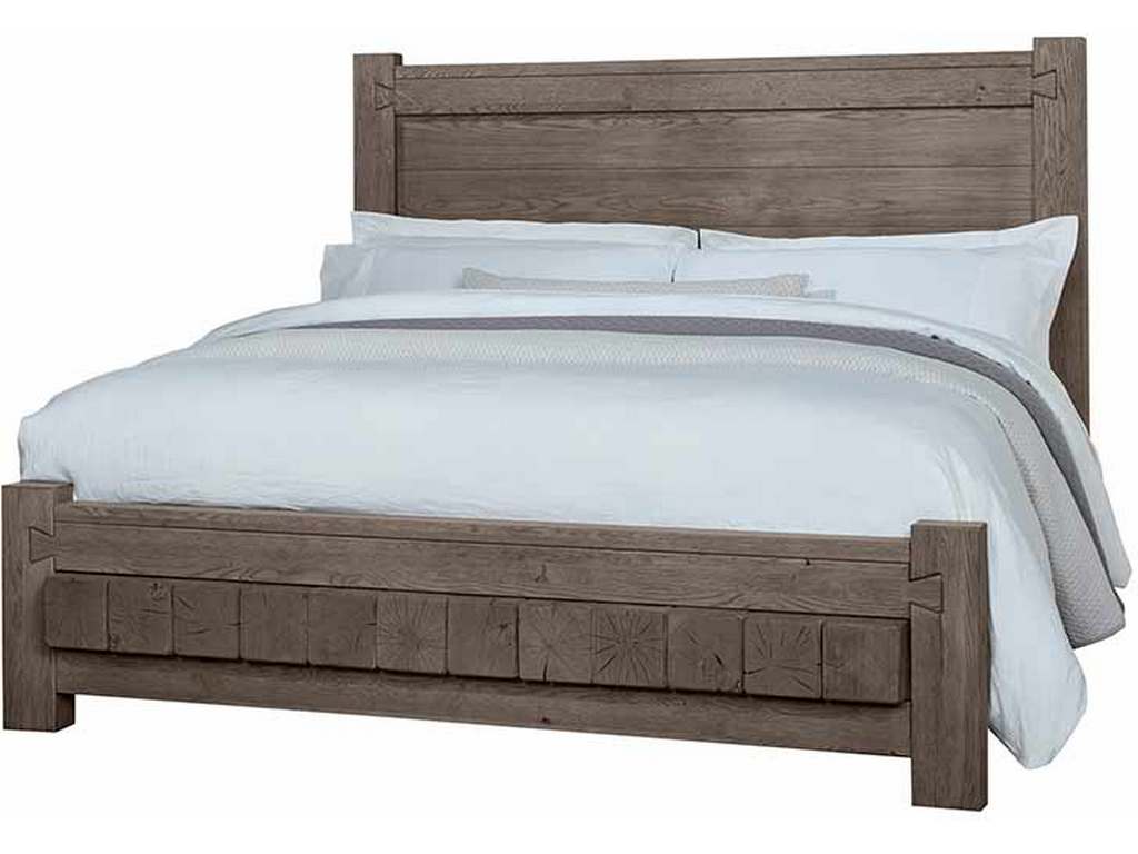 Vaughan Bassett 751-668-166-922-MS2 Dovetail King Poster Bed with 6x6 FB Mystic Grey
