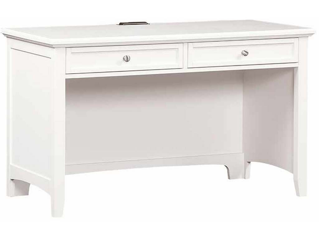 Vaughan Bassett BB29-778 Bonanza 2 Drawer Laptop Tablet Desk with Charging Station White