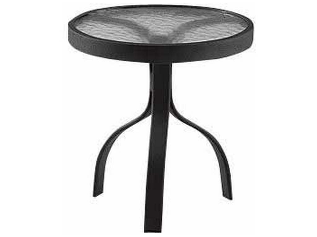 Woodard 822604W  Sandstone 18 inch Round End Table Acrylic Top