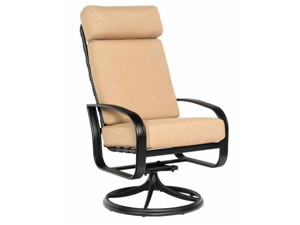 Woodard 2EM488 Cayman Isle Cushion High Back Swivel Rocking Dining Armchair