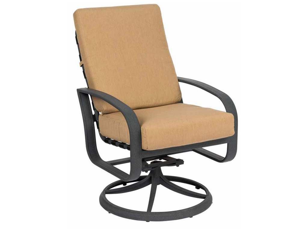 Woodard 2EM466 Cayman Isle Cushion Swivel Rocking Dining Armchair