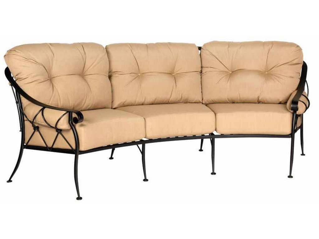 Woodard 4T0064 Derby Crescent Sofa with Cushions and Bolsters Woodard 4T0064 Derby Crescent Sofa with Cushions and Bolsters