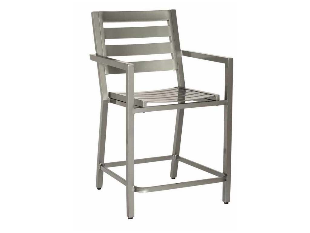 Woodard 1Y0471 Palm Coast Slat Counter Stool with Arms
