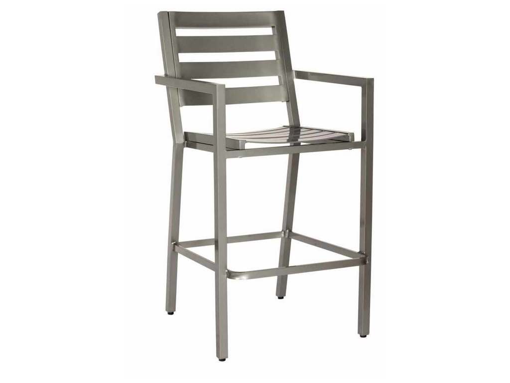 Woodard 1Y0481 Palm Coast Slat Bar Stool with Arms