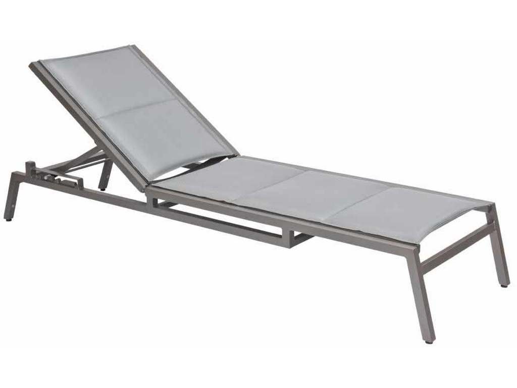 Woodard 570570 Palm Coast Padded Sling Adjustable Chaise Lounge Stackable