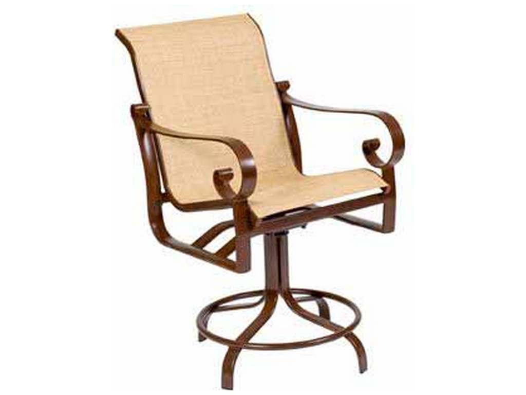 Woodard 62H569 Belden   Padded Sling Swivel Counter Stool