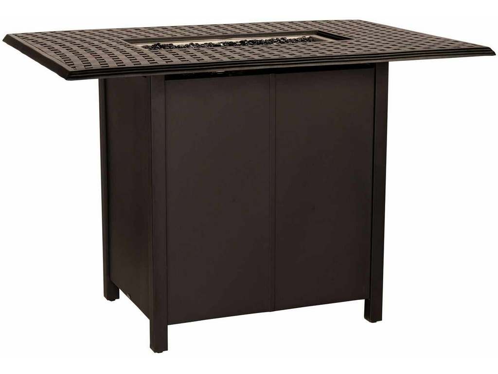Woodard 650LBR  04946FP Thatch Complete Fire Tables Rectangular Bar Height Fire Table