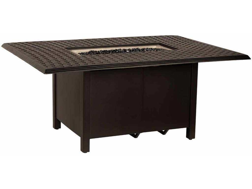 Woodard 650LCH 04946FP Thatch Complete Fire Tables Rectangular Chat Height Fire Table
