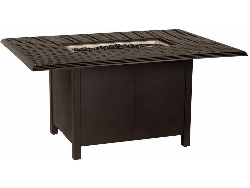 Woodard 650LDN 04946FP Thatch Complete Fire Tables Rectangular Dining Height Fire Table