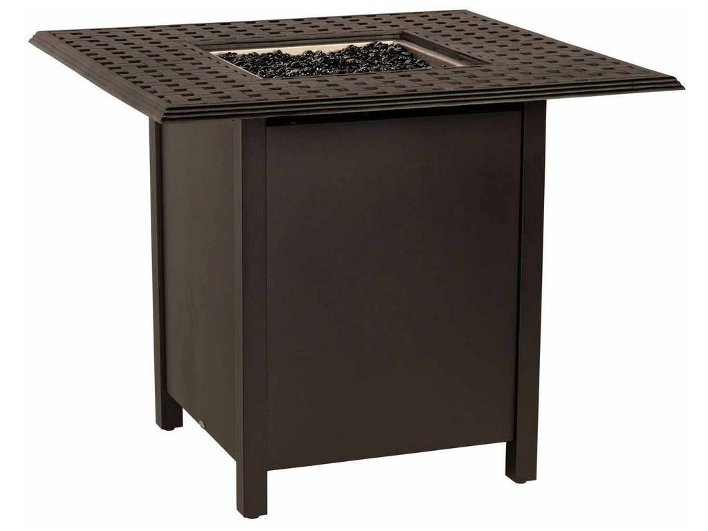 Woodard 65M743 04943FP Thatch Complete Fire Tables Square Counter Height Fire Table