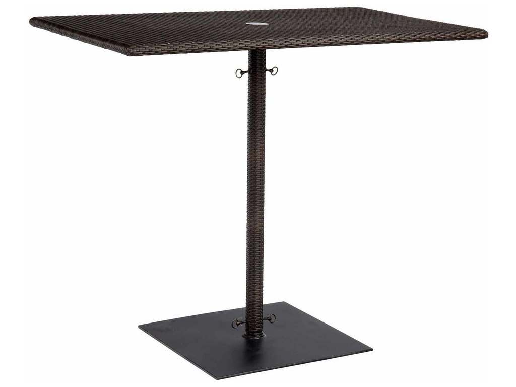 Woodard S593938  Rectangular Umbrella Bar Height Table with Weighted Base
