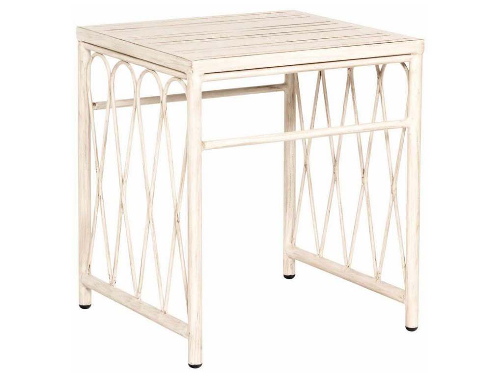 Woodard S650203 Cane   End Table with Slatted Top