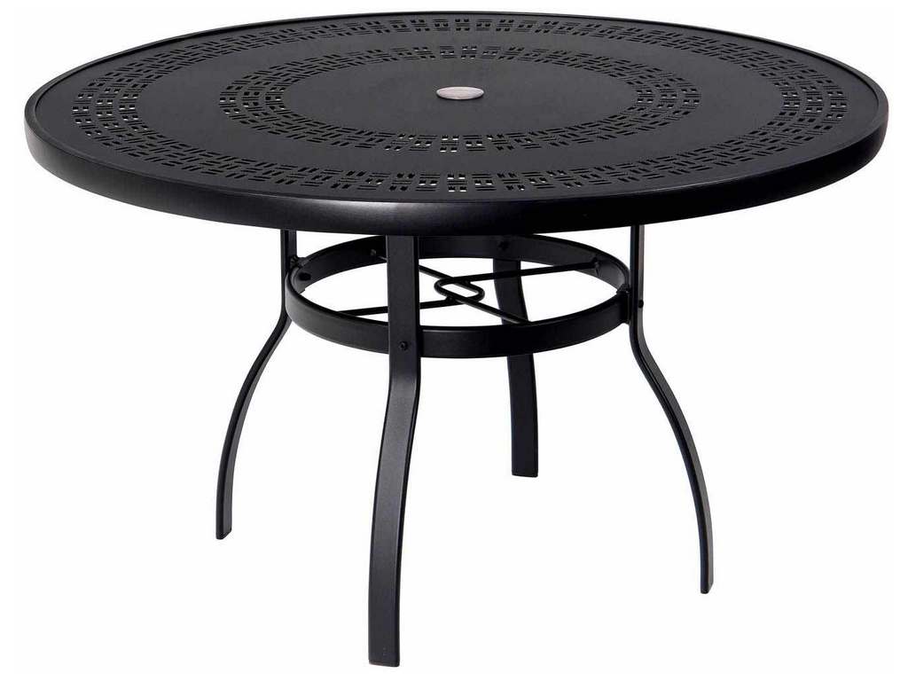 Woodard 820148A Deluxe 48 inch Round Umbrella Table with Trellis Top Woodard 820148A Deluxe 48 inch Round Umbrella Table with Trellis Top