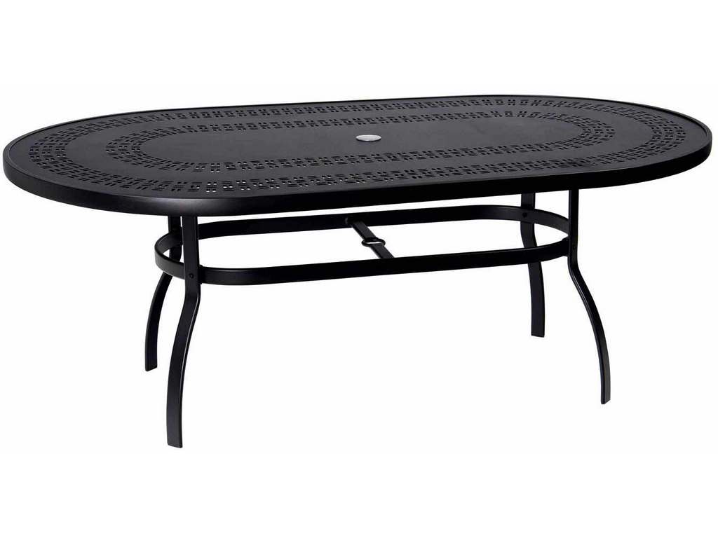 Woodard 820174A  Deluxe 42 inch x 74 inch Oval Umbrella Table with Trellis Top