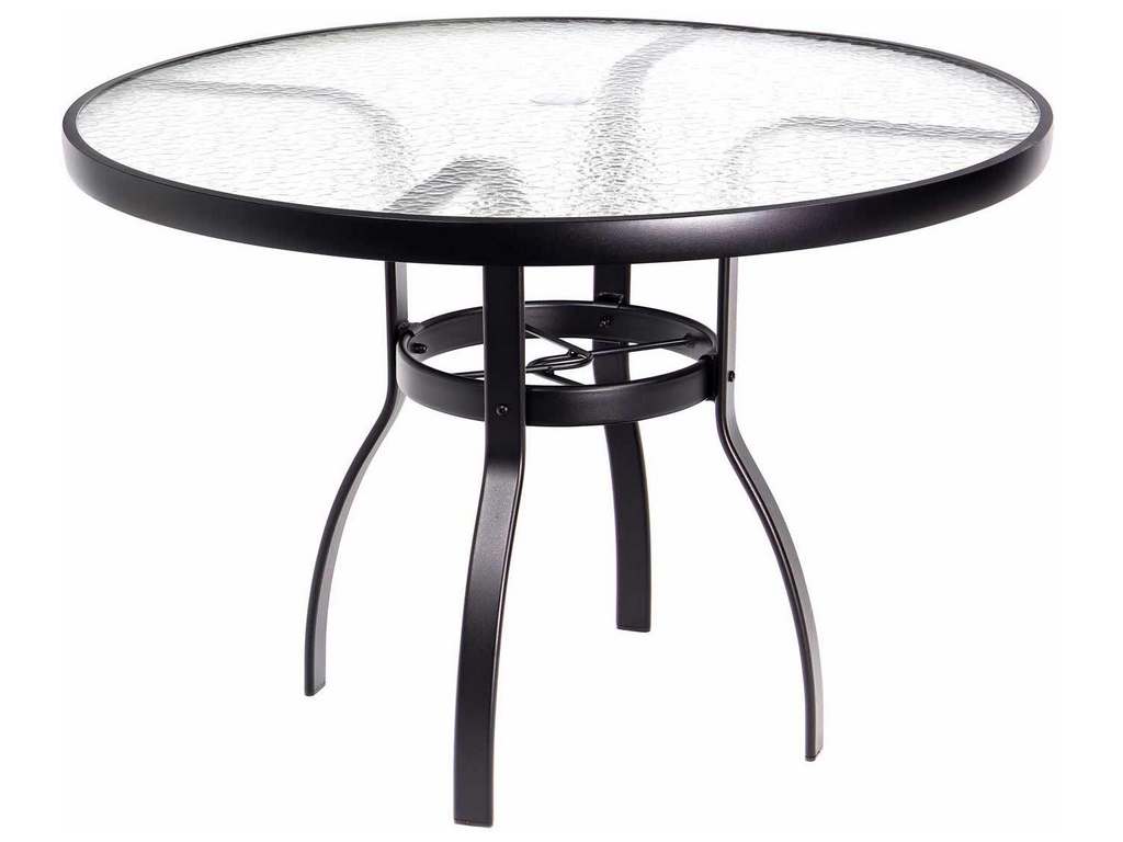 Woodard 822142W  White 42 inch Round Umbrella Table Acrylic Top