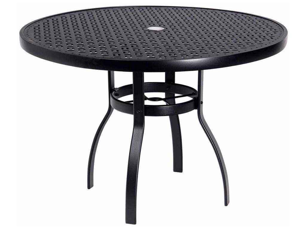 Woodard 826142WL Deluxe 42 inch Round Umbrella Table with Lattice Top Woodard 826142WL Deluxe 42 inch Round Umbrella Table with Lattice Top