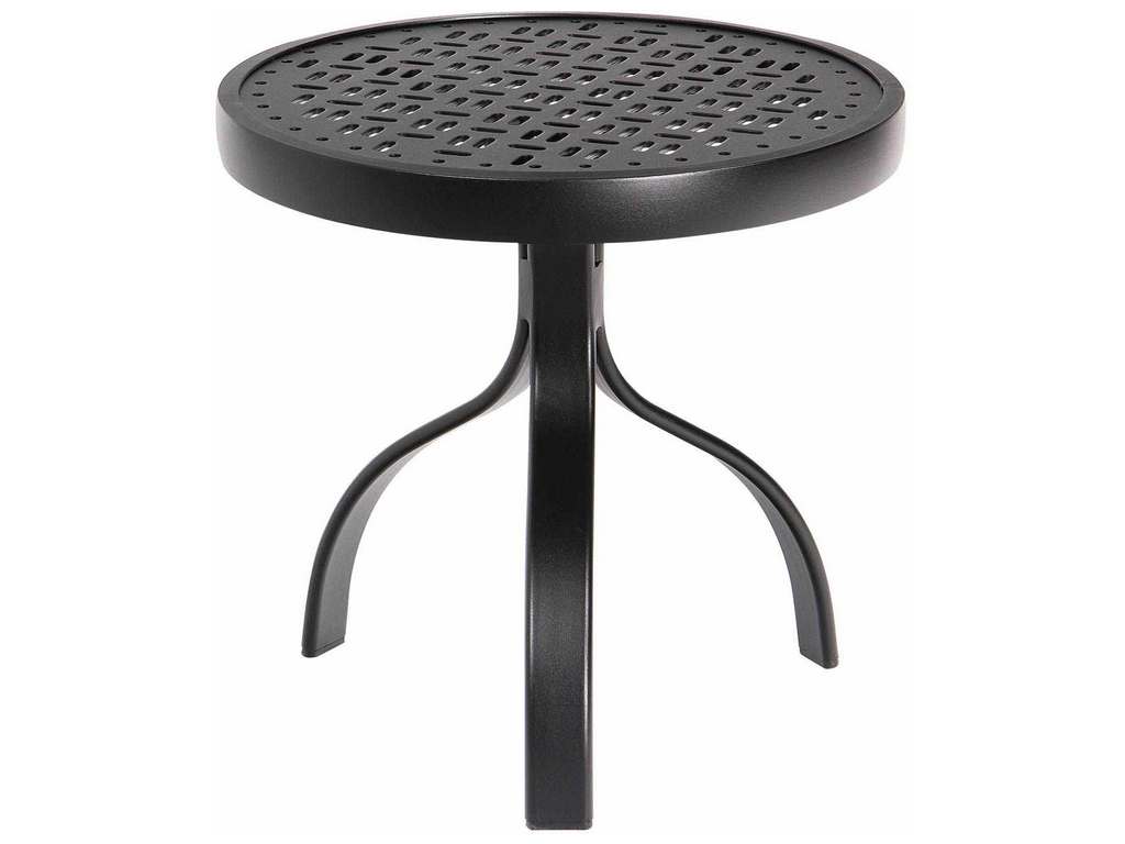 Woodard 826604WL  Deluxe 18 inch Round End Table with Lattice Top