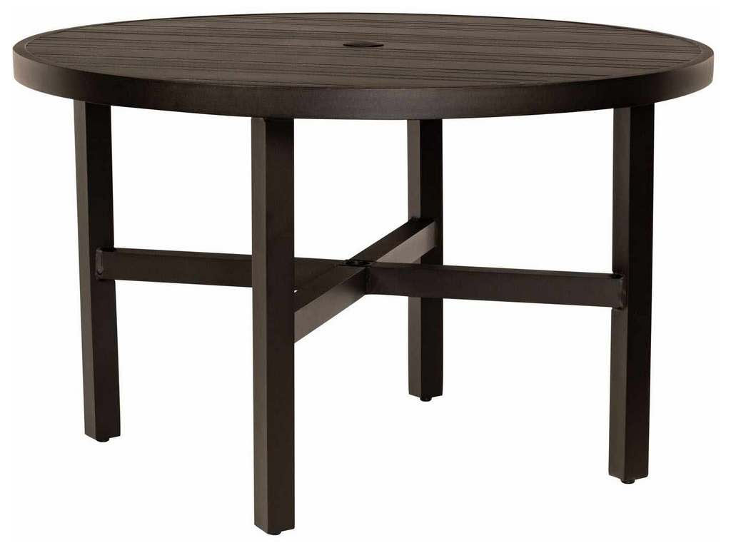 Woodard 4V4800  02648 Tri Slat Complete Tables Round Dining Umbrella Table