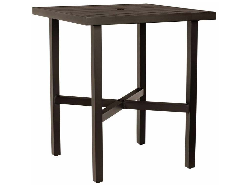 Woodard 4V6600  02637 Tri Slat Complete Tables Square Bar Height Table