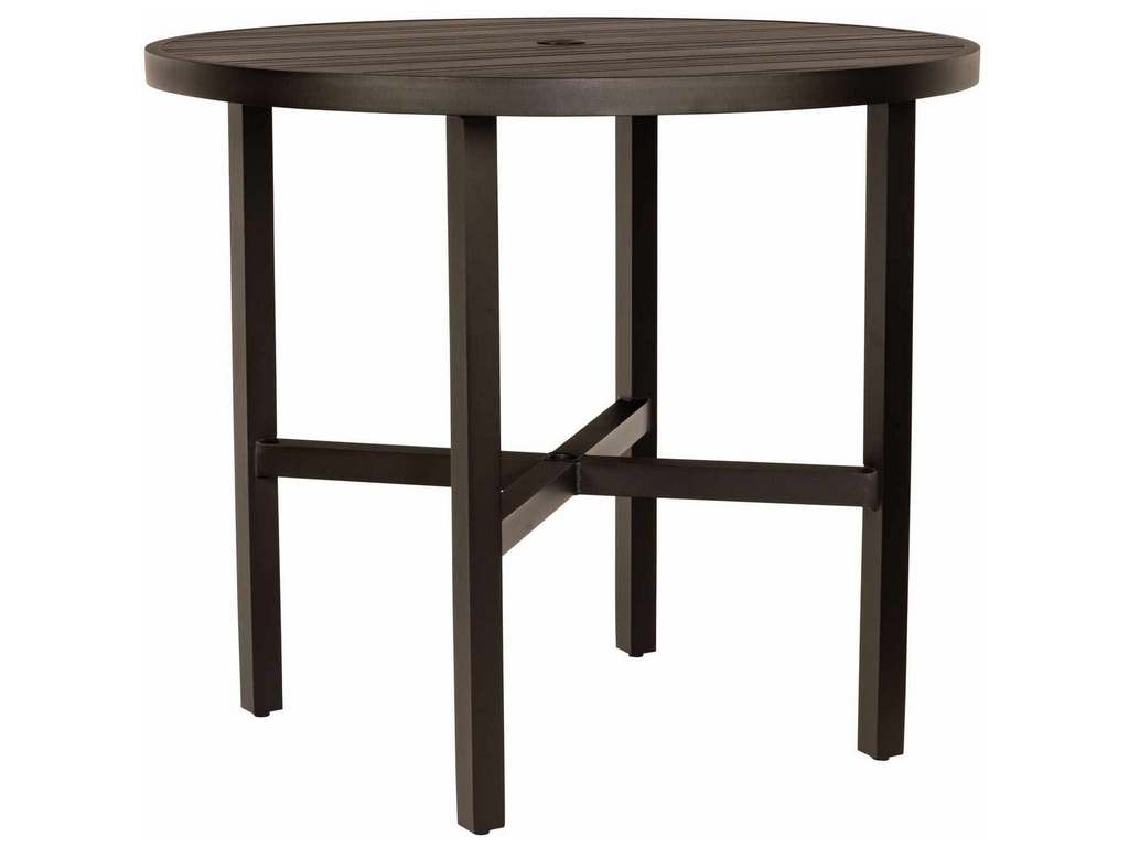 Woodard 4V6600  02648 Tri Slat Complete Tables Round Bar Height Table