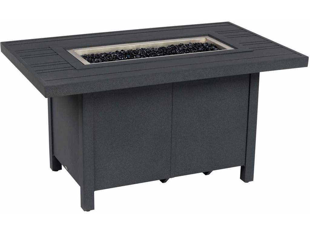 Woodard 650LCH21BT Rectangular Fire Table with Tri Slat Top