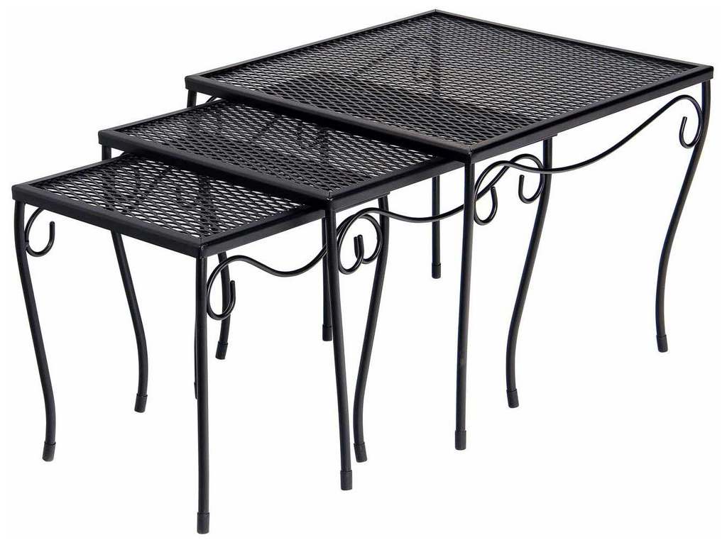 Woodard 190215  Nest of Three Square End Tables