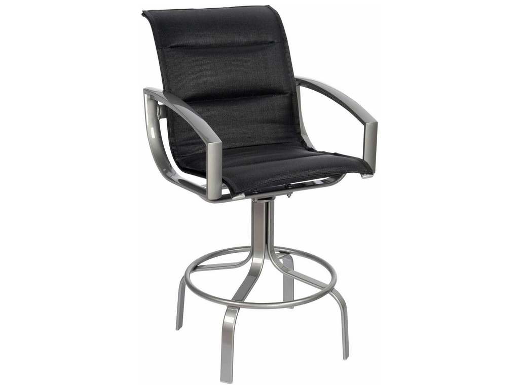 Woodard 320568 Metropolis   Padded Sling Swivel Bar Stool