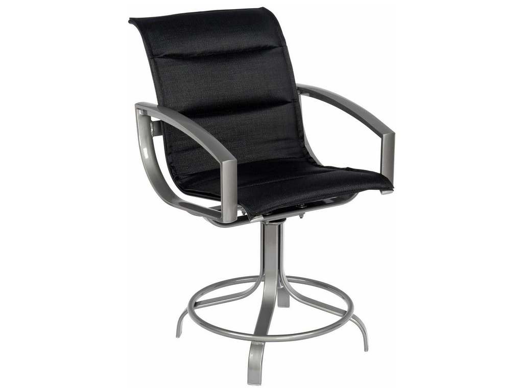 Woodard 320569 Metropolis   Padded Sling Swivel Counter Stool