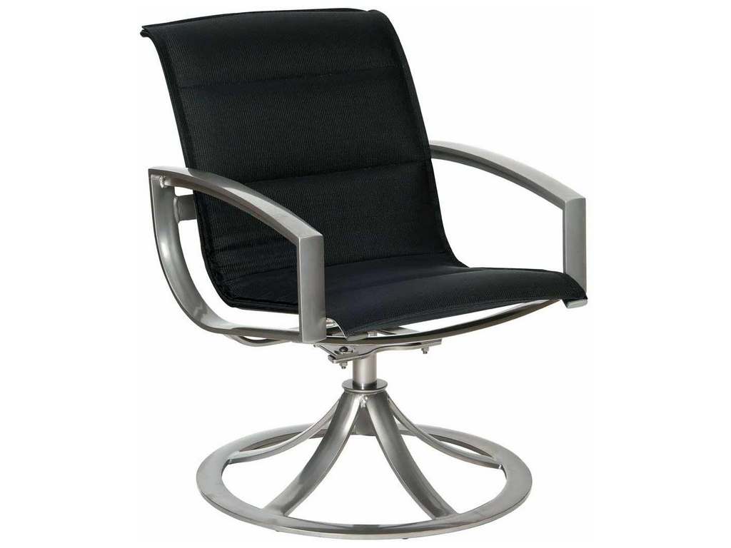 Woodard 320572 Metropolis   Padded Sling Swivel Dining Armchair