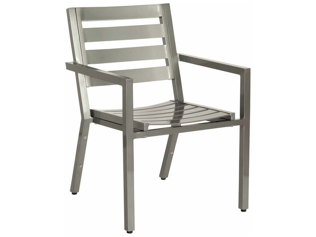 Woodard 1Y0417 Palm Coast Slat Dining Armchair Stackable