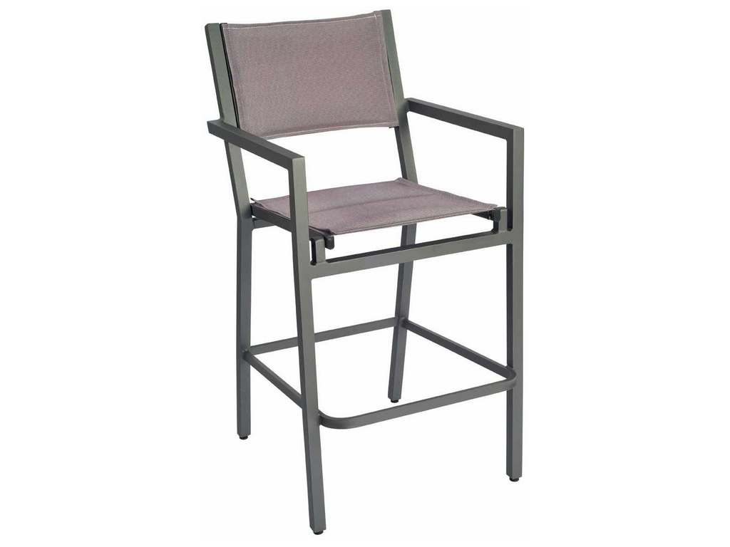 Woodard 570871 Palm Coast Padded Sling Bar Stool with Arms