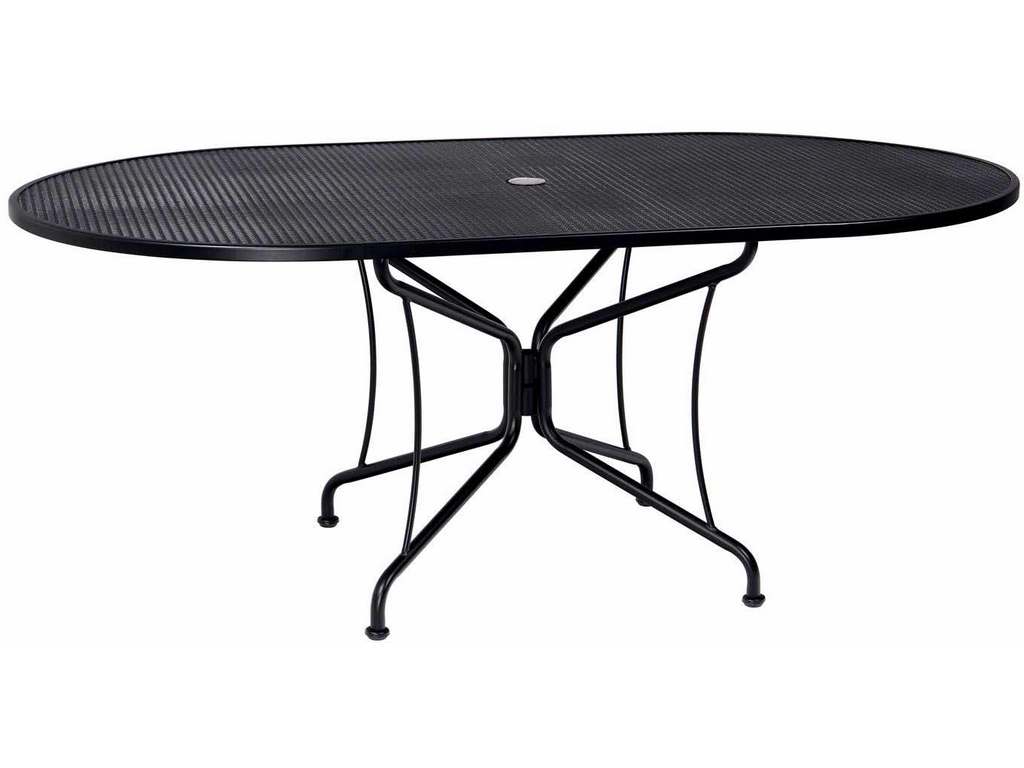 Woodard 190306  Premium Mesh Top RTA 42 inch x 72 inch Oval Umbrella Table 8 Spoke
